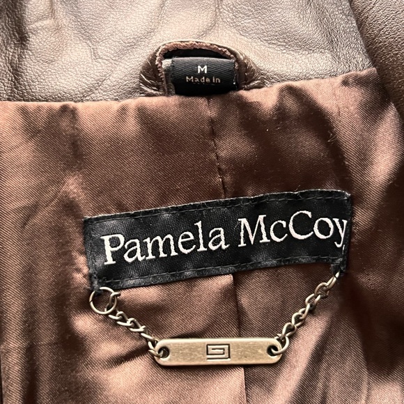 Pamela McCoy Brown Leather Jacket, Size Medium - Picture 14 of 14